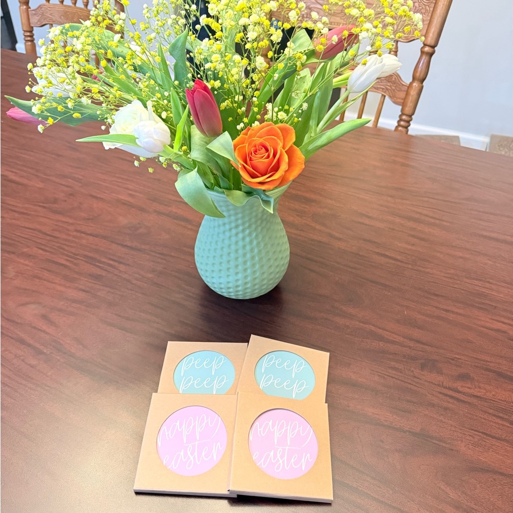 Easter Coasters & Spring Tabletop Home Decor Set of 4
